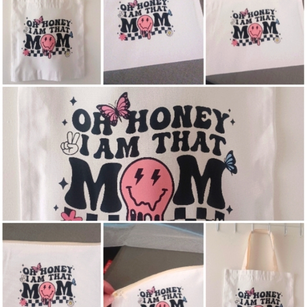 Oh, Honey I am That Mom!! Tote & Cosmetic Bag Combo..